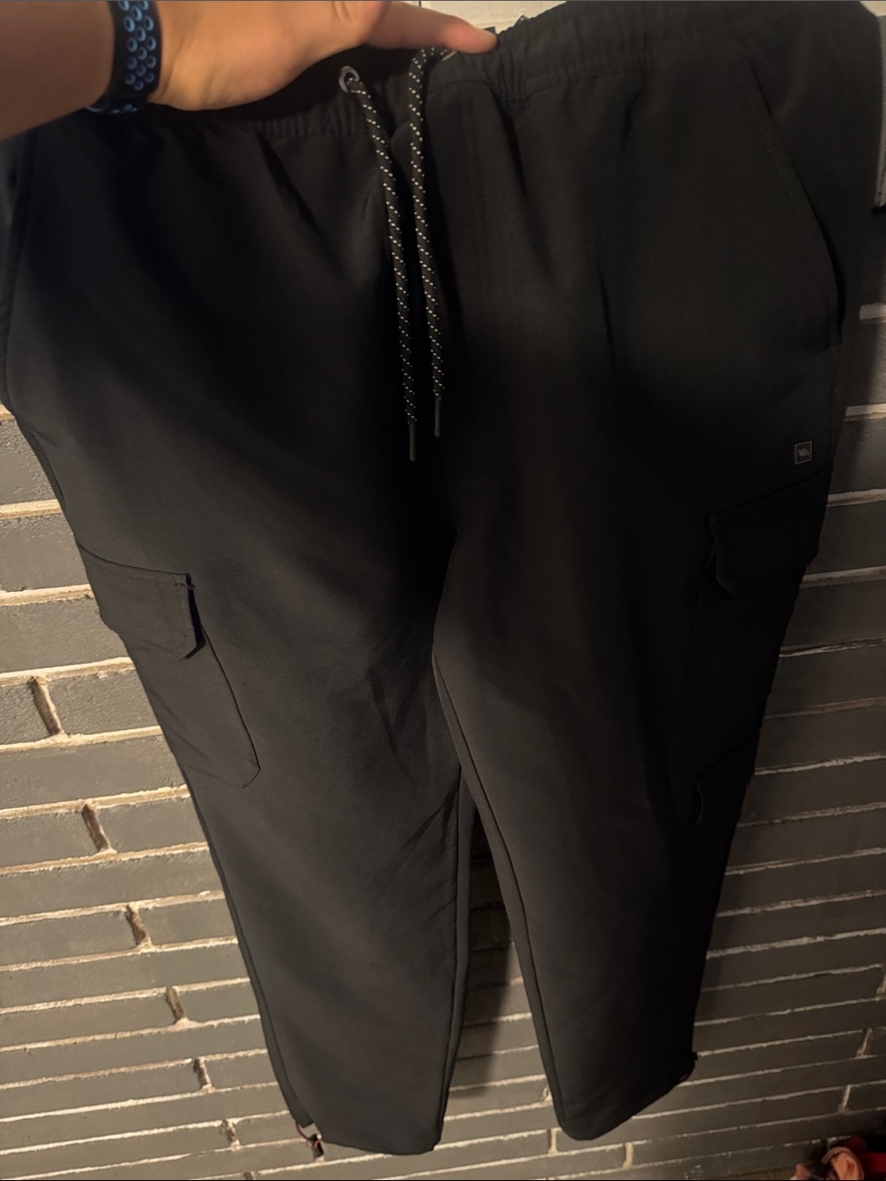 Tony Hawk Black Cargo Joggers with Reflective Drawcord